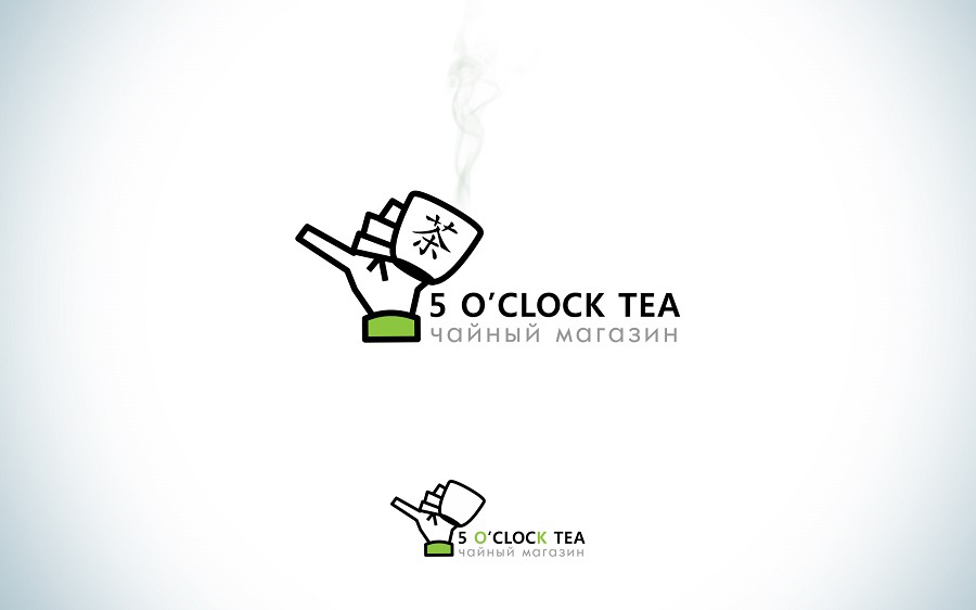 Логотип для Five o’clock Tea (чайный магазин)