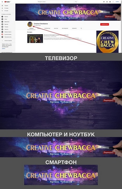 Пример презентации концепта для творческого блога на Youtube.