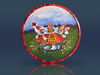 Деревянная тарелка ручная роспись