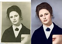 Оцветнение и сложная ретушь. Удаление тиснение на старой фотографии FFT IFFT